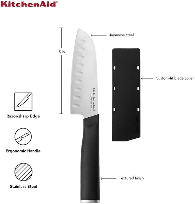 Faca Santoku 12,7 cm Preto Forjada com Capa Protetora 5