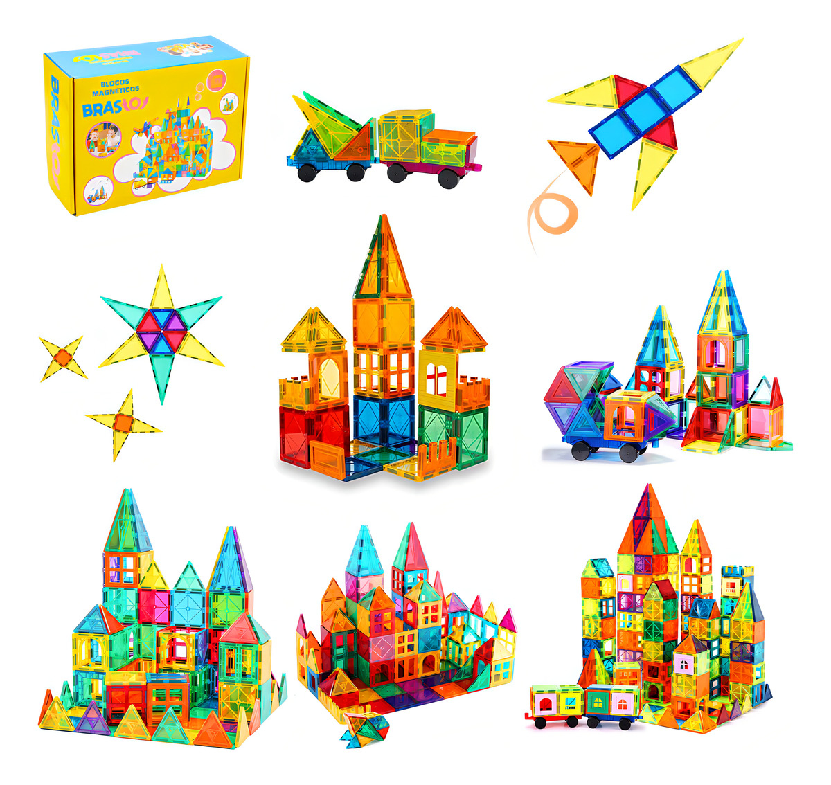 Blocos Magnéticos de Montar Brinquedo Infantil 2
