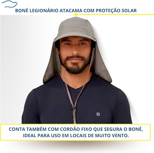 Boné Legionário UV Com Proteção Solar Atacama 4