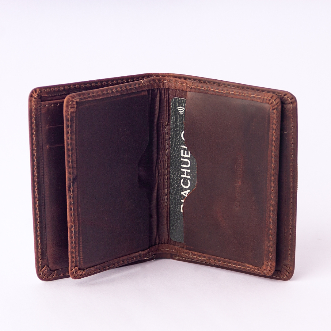 Carteira Slot Elastic Compact RFID - Marrom 3