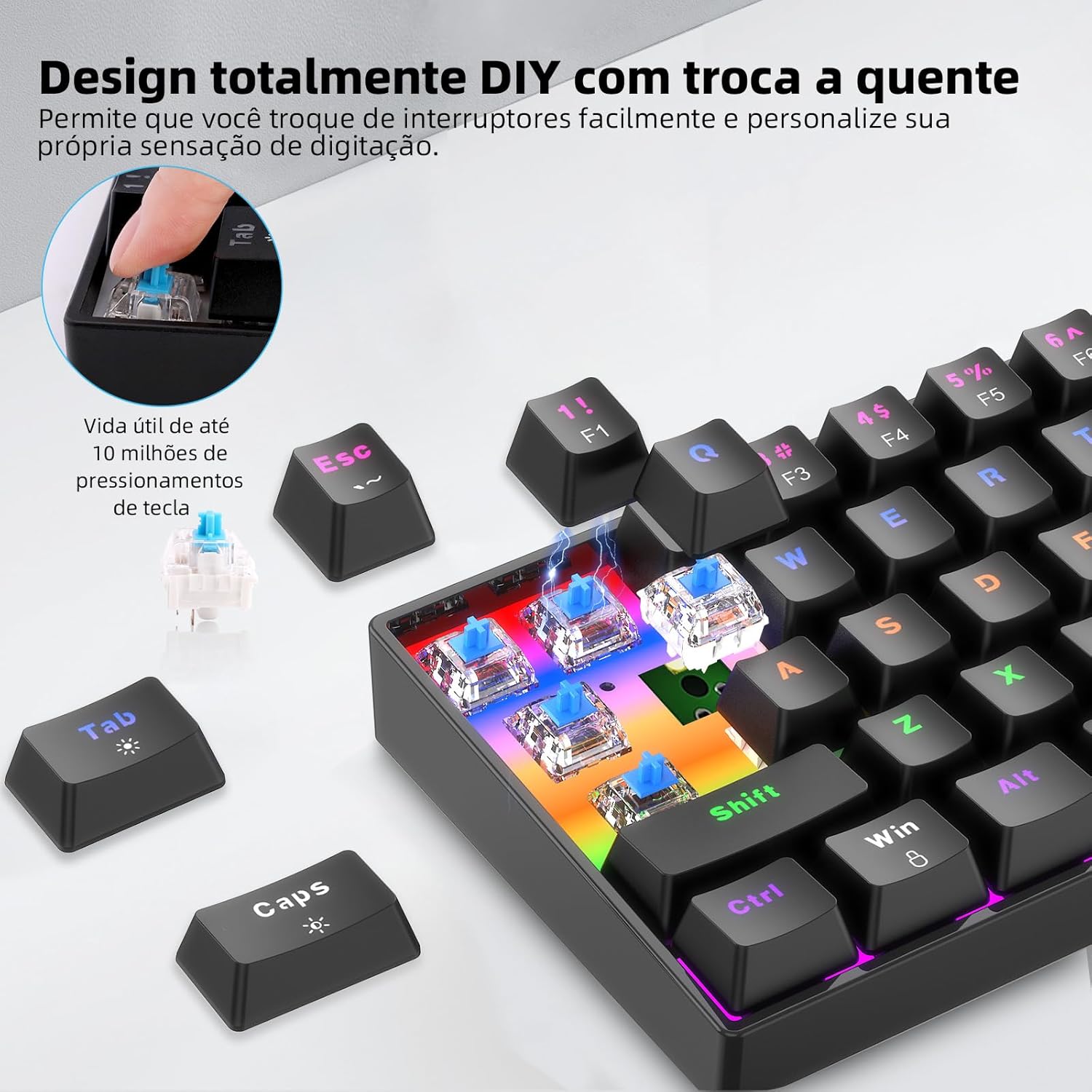 Teclado Mecânico com Fio 65% A1802 5