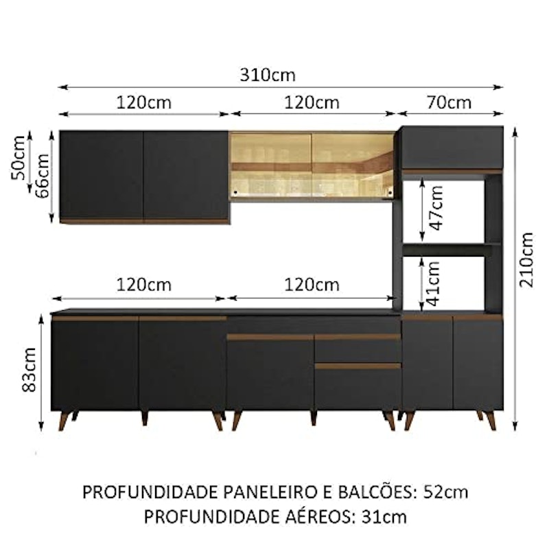 Armário de Cozinha Completa Reims 2