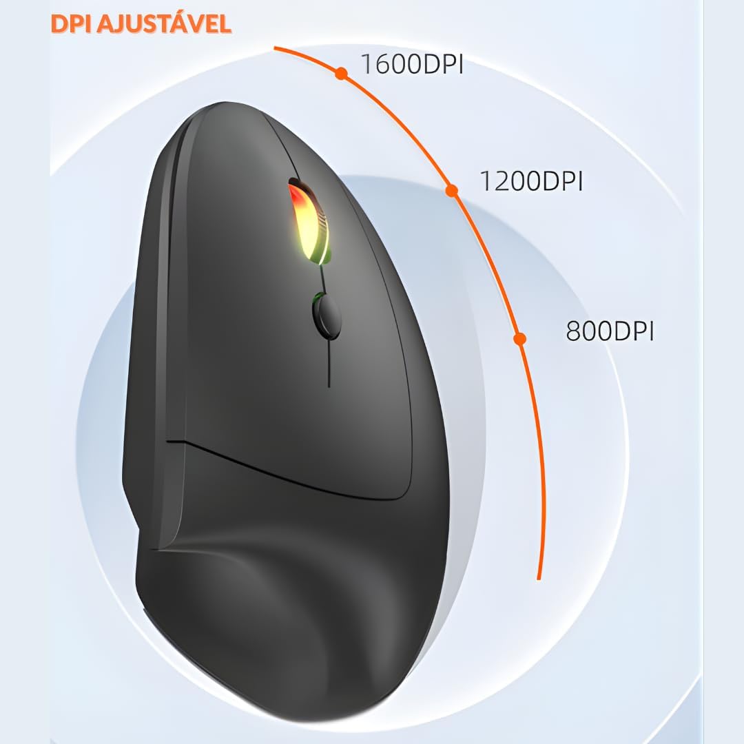 Mouse Vertical sem Fio (Wireless e Bluetooth) 3
