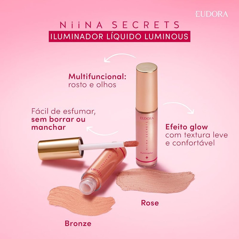 Iluminador Líquido Rosé Luminous Niina Secrets 3