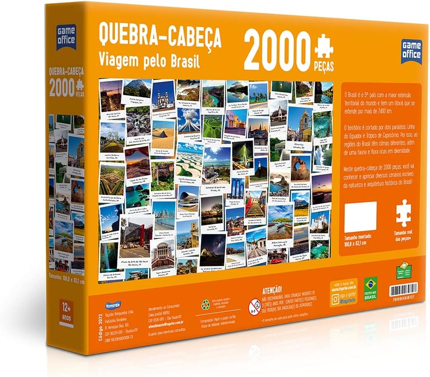 Quebra-Cabeça 2000 Peças Viagem Pelo Brasil 2