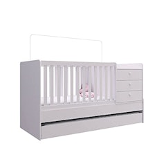 Berço Cama Multifuncional com Auxiliar Branco