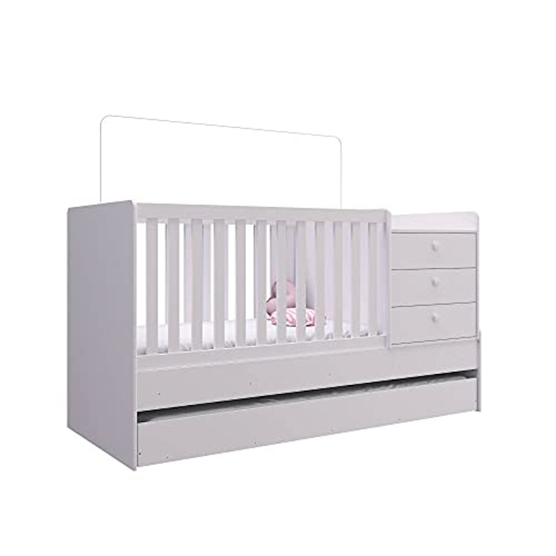Berço Cama Multifuncional com Auxiliar Branco 1