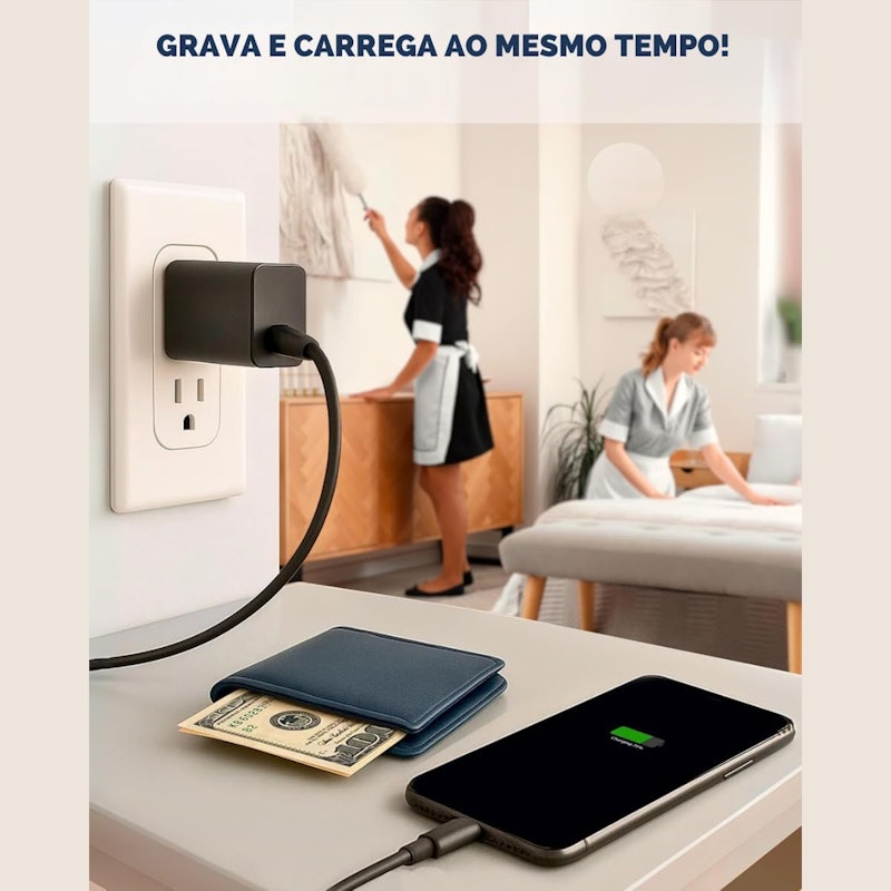 Mini Câmera Espiã Carregador de Tomada 2