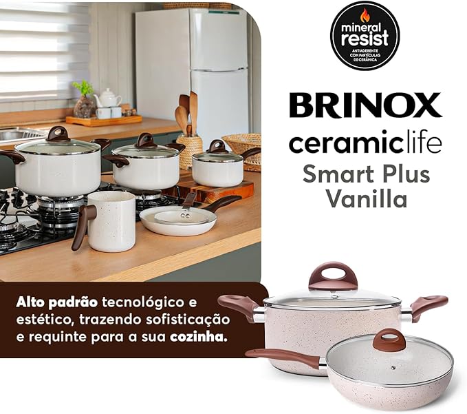 Jogo de Panelas Brinox Antiaderente Ceramic Life 8 Peças Smart Plus 4