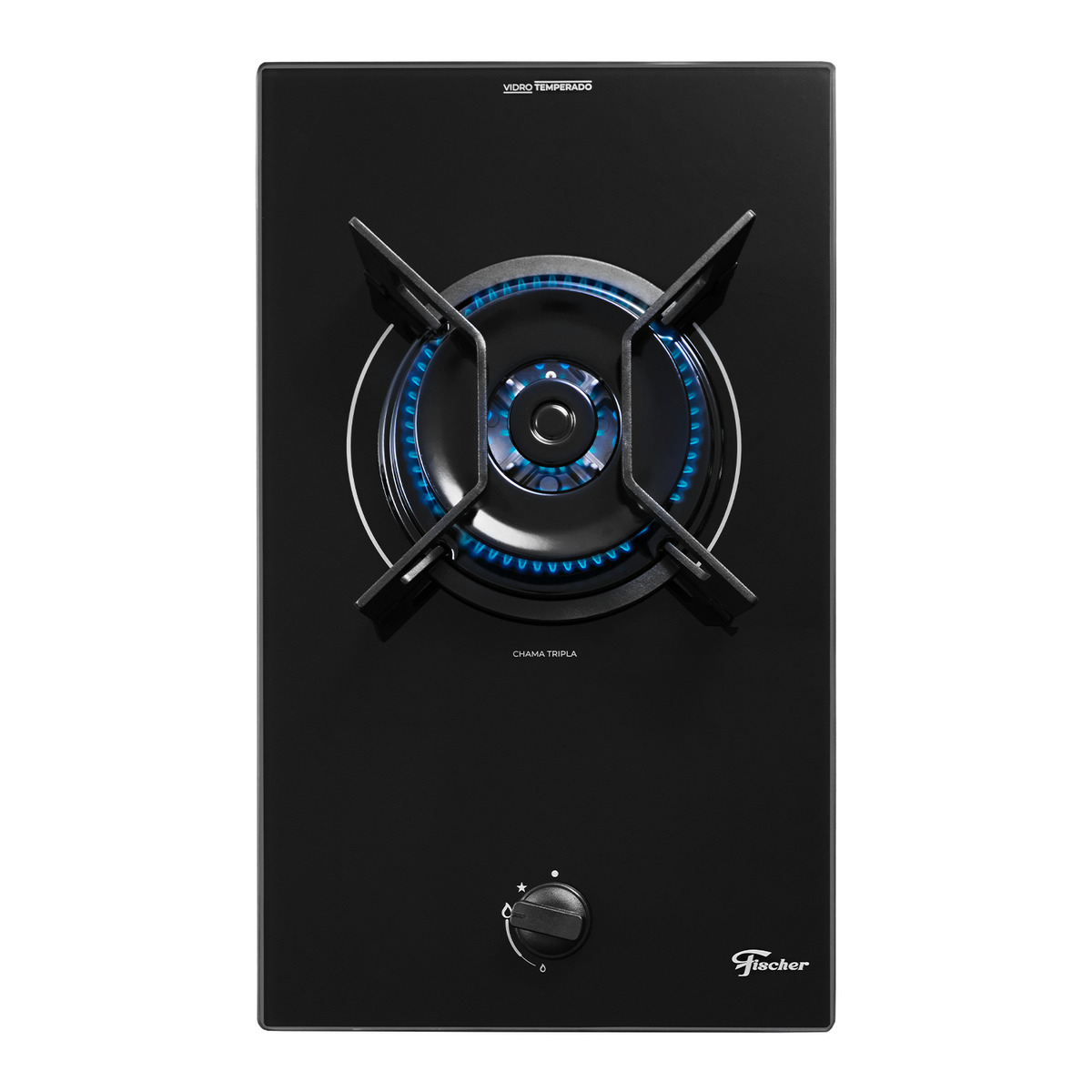 Cooktop a Gás Fischer 1 Boca Tripla Chama Fit Line Trempe Iron Bivolt 2