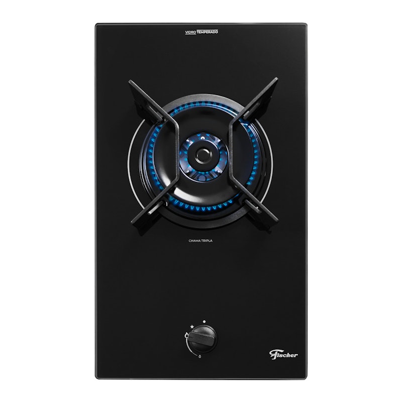 Cooktop a Gás Fischer 1 Boca Tripla Chama Fit Line Trempe Iron Bivolt 2