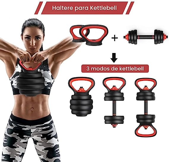 Kit Halteres Musculação Kettlebell 6 em 1 20 Kg 4