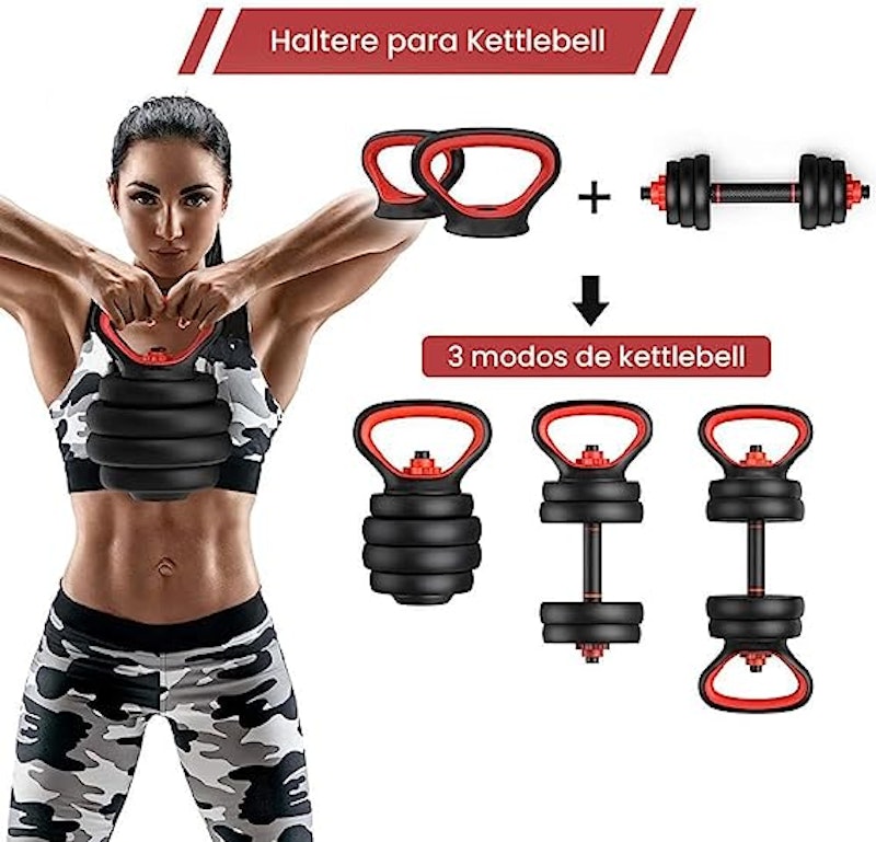 Kit Halteres Musculação Kettlebell 6 em 1 20 Kg 4