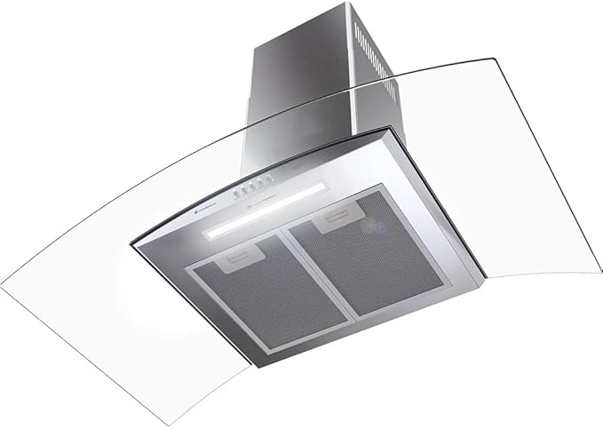 Coifa de Parede 90 cm Cadence Inspire Vidro Curvo 3