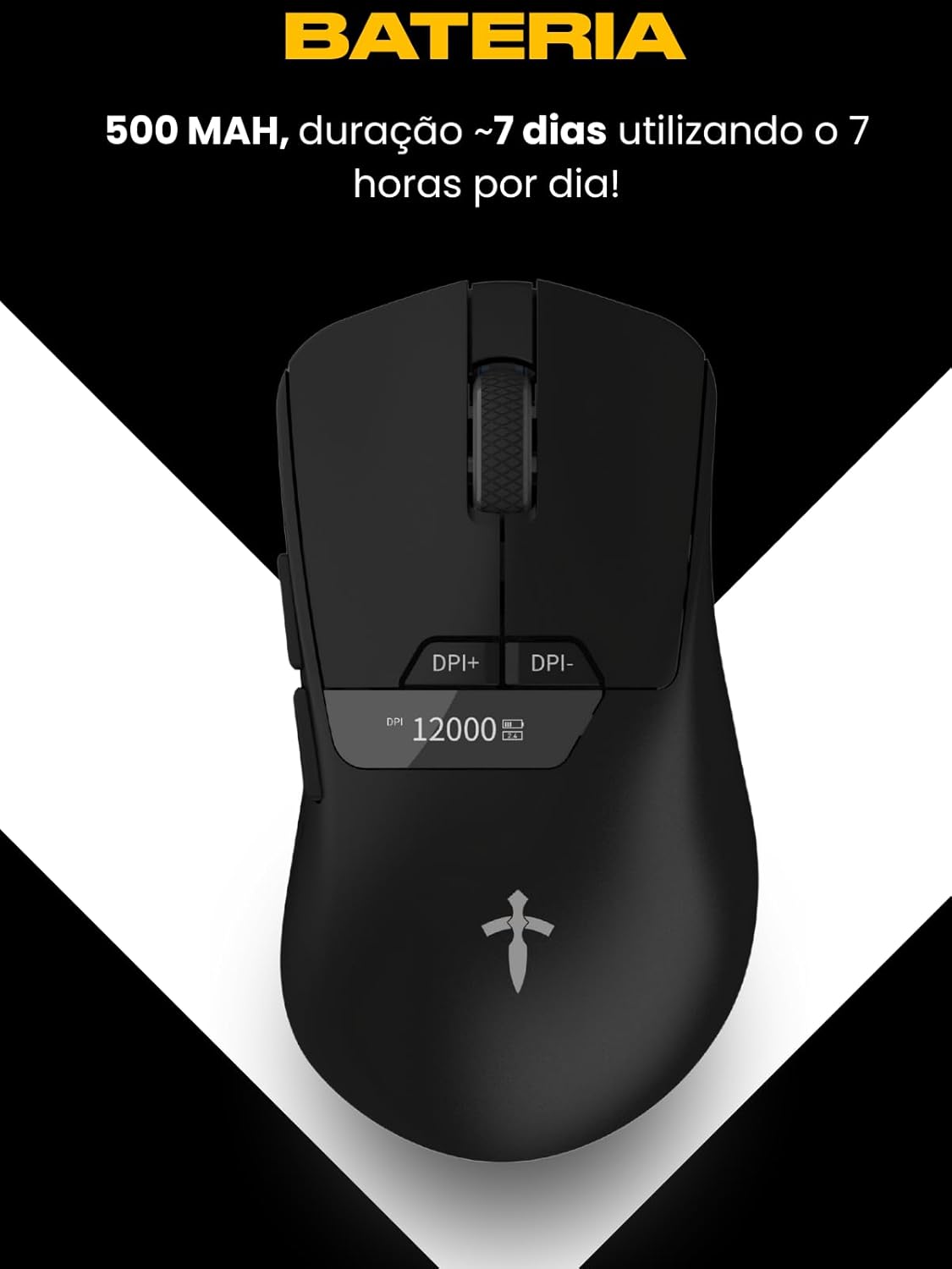 Mouse sem Fio Gamer 12000 DPI Sensor Pixart 3311 Titorion 3