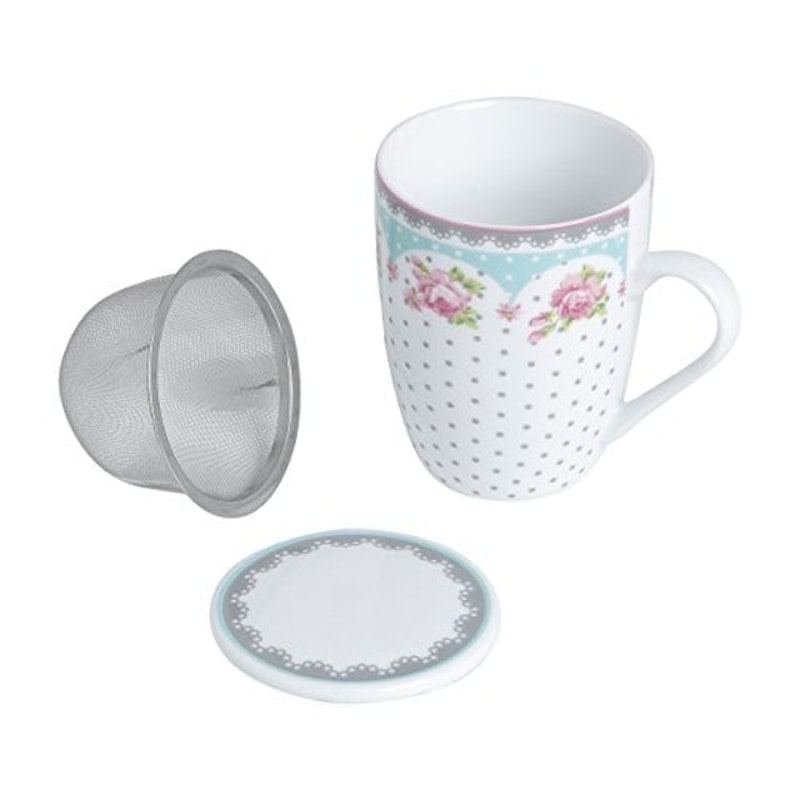 Caneca de Porcelana Super White com Tampa e Filtro Amélia 2