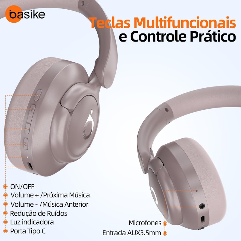 Basike Fone de Ouvido Bluetooth ANC 5