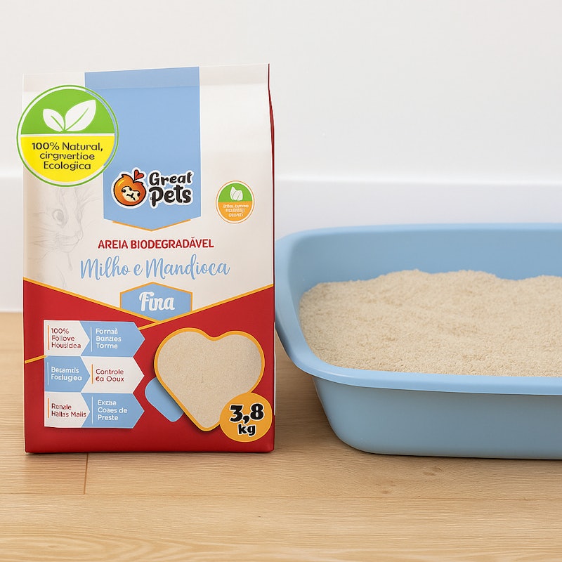 Areia Higiênica Biodegradável Fina 2