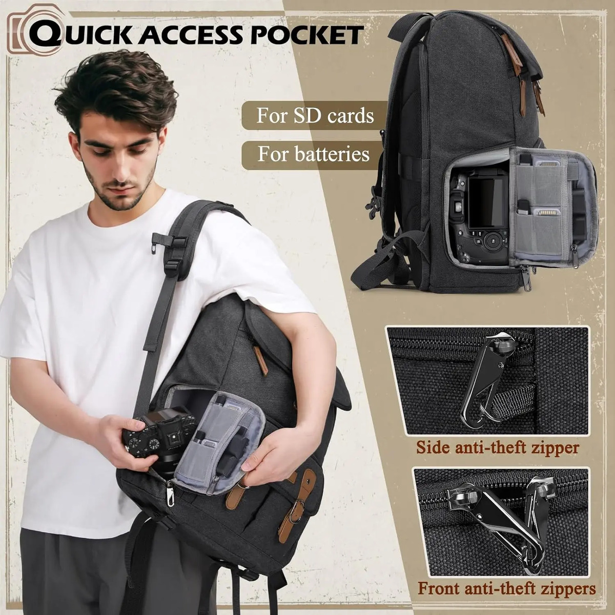 Mochila para Câmera DSLR/SLR Rainsmore 4