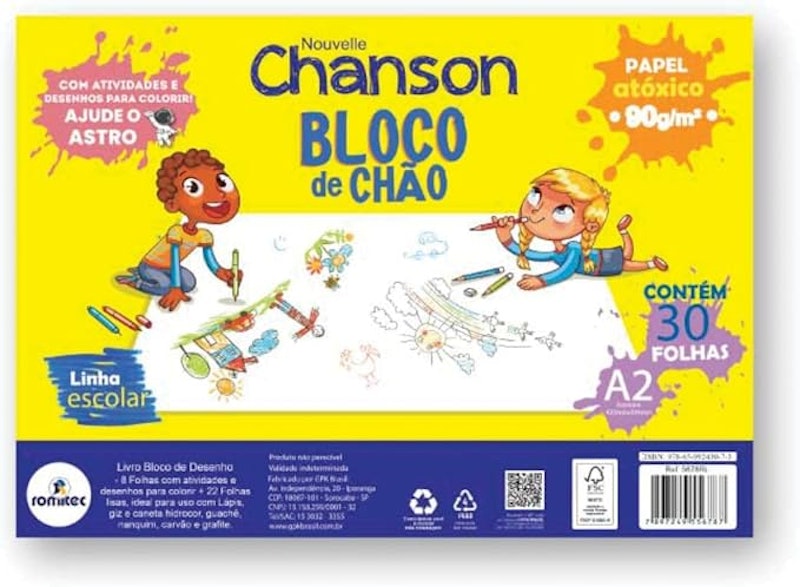 Bloco de Desenho de Chão Chanson A2 90 g/m² com 30 Folhas 1