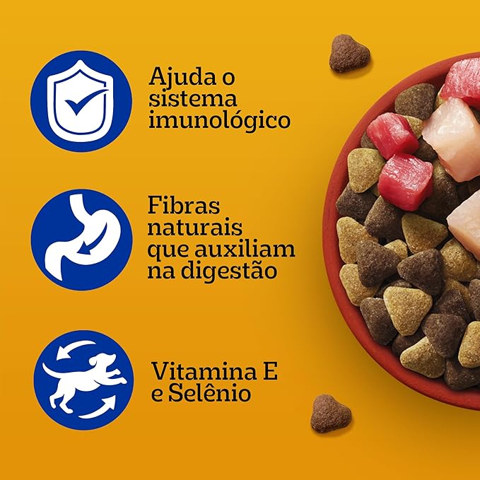 Ração Seca Adulto Sabor Carne, Frango e Cereais 2
