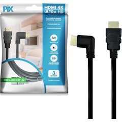 Cabo HDMI 2.0 4K 19 Pinos - Plug 90 Graus
