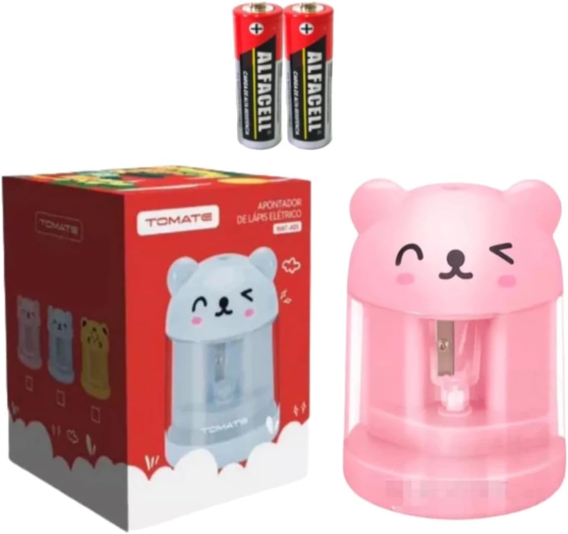 Apontador Elétrico Urso Rosa 3