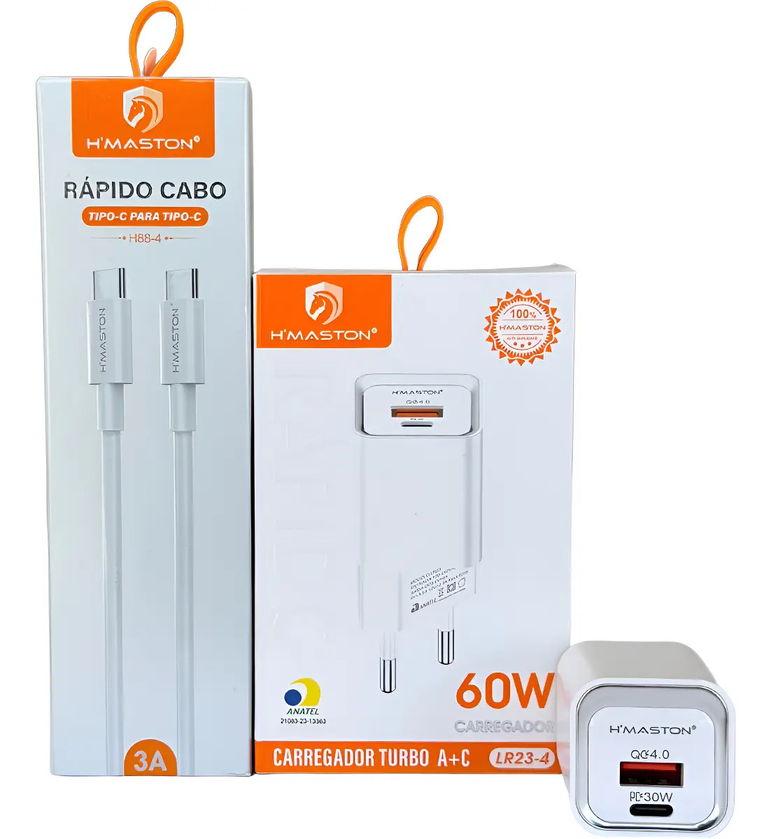 Carregador Turbo até 60 W USB-C PD + USB-A QC 4.0 1