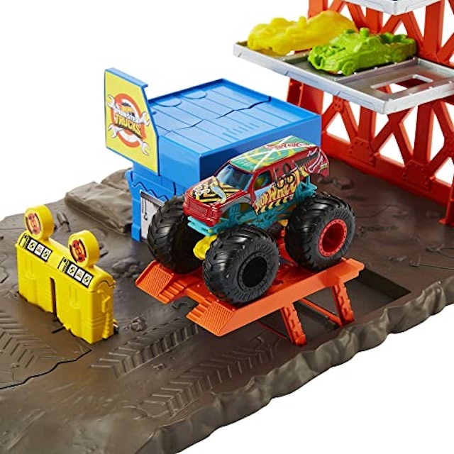 Hot Wheels Monster Trucks Pista de Brinquedo Estação de Explosão 2