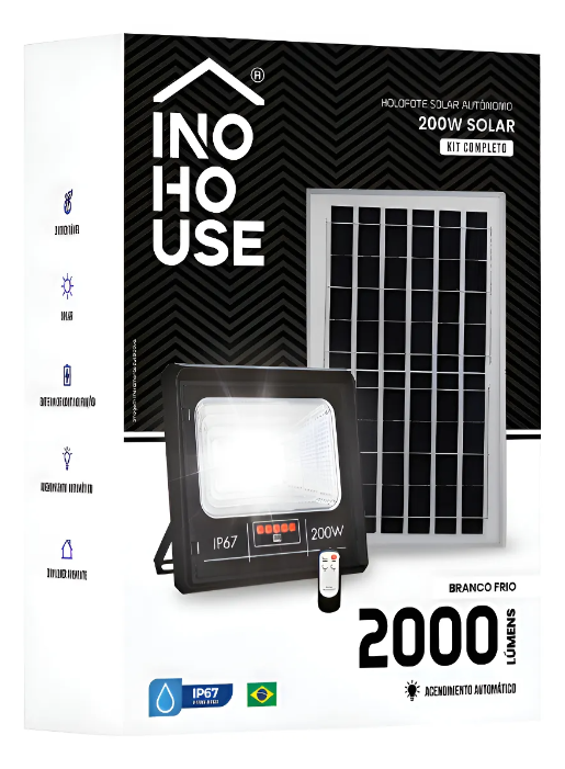 Holofote Solar Refletor 200 W Prova D’água 1