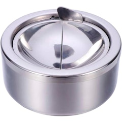 Cinzeiro de Inox Anticheiro Antivento sem Fumaça com Tampa