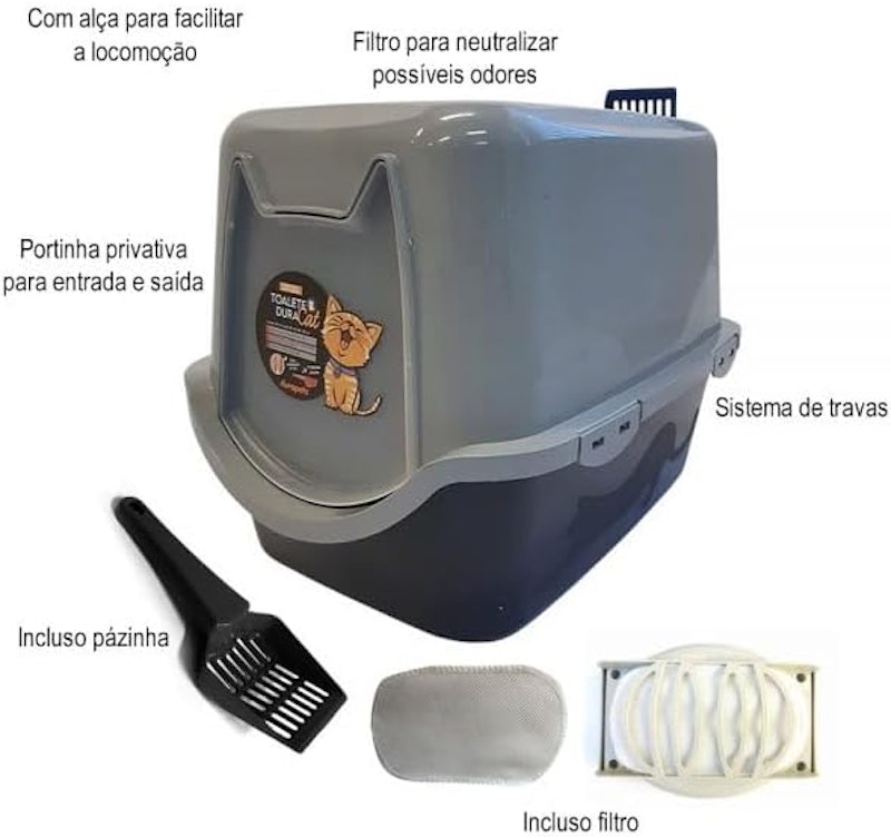 Caixa de Areia Fechada para Gatos 4