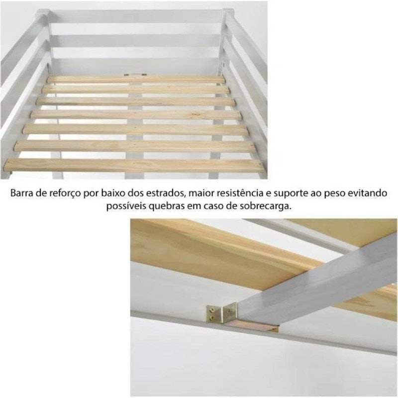 Cama Infantil Prime Alta II com Telhado II 6