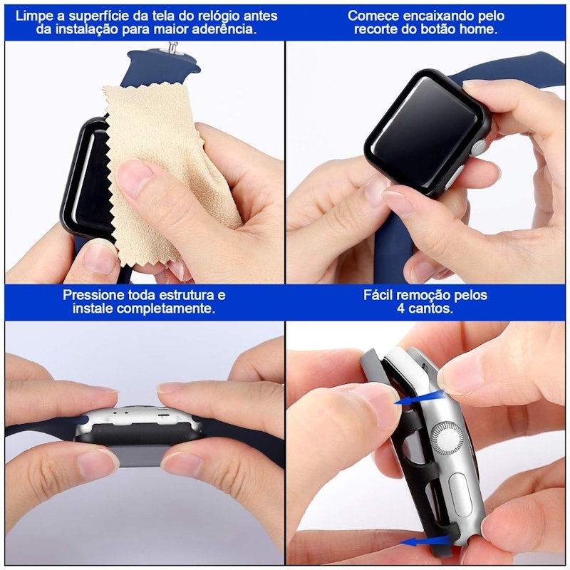 Protetor de Tela de Vidro Temperado para Apple Watch SE 4