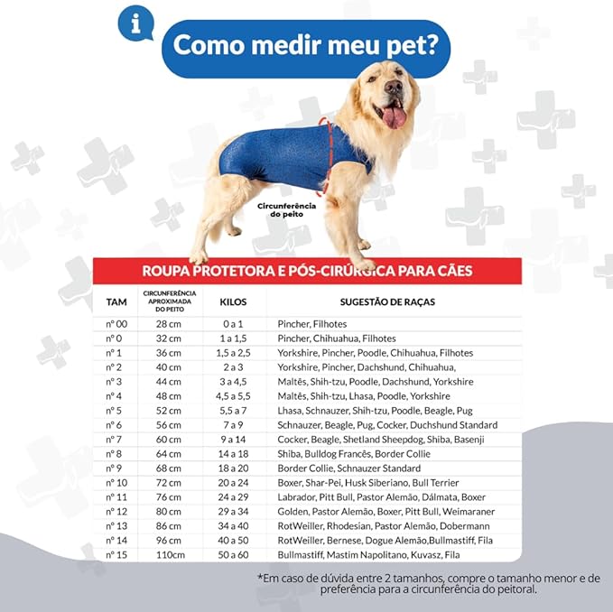 Roupa Pós-Cirúrgica Específica para Castração de Cães Machos Tam. 14 5