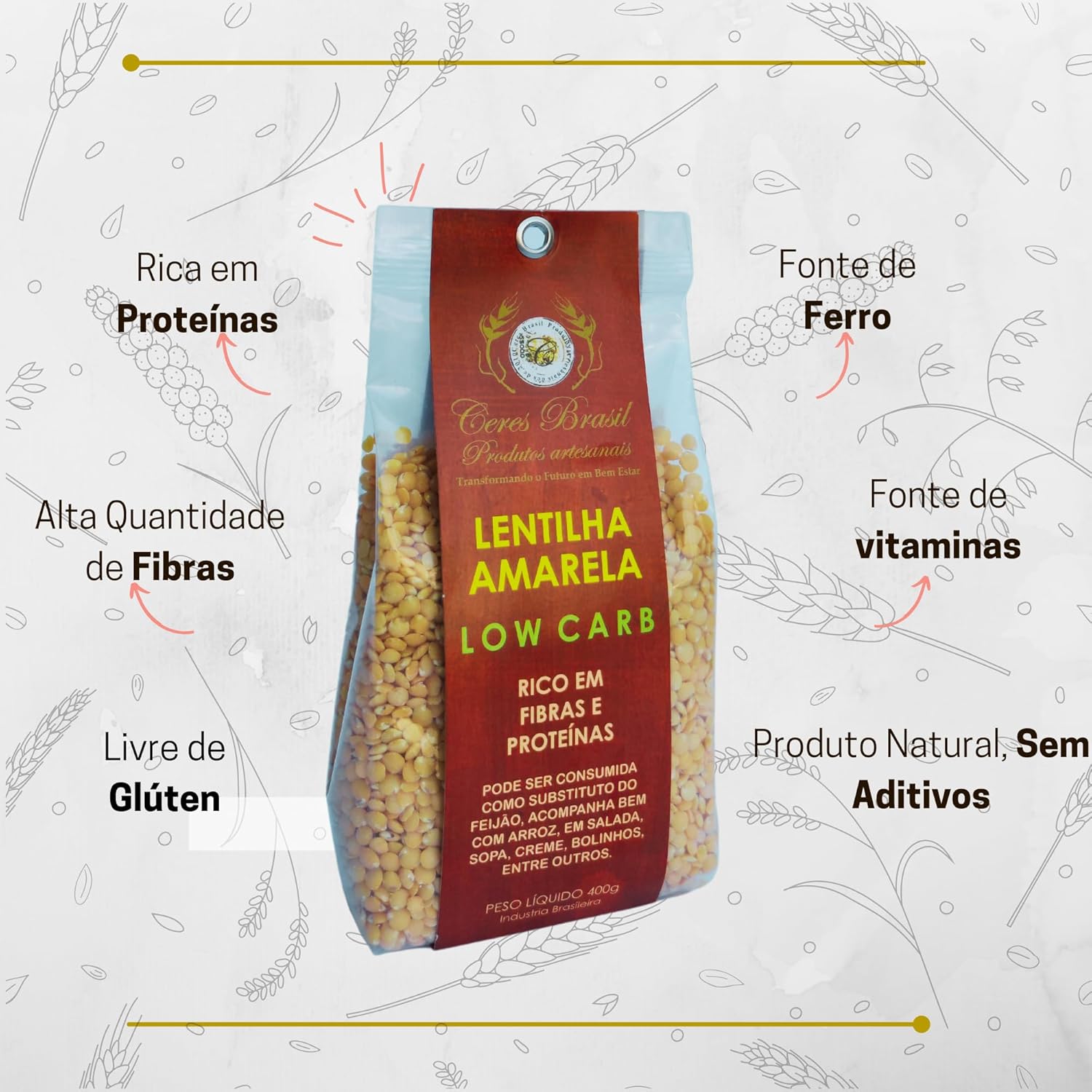 Lentilha Amarela Ceres Brasil 2
