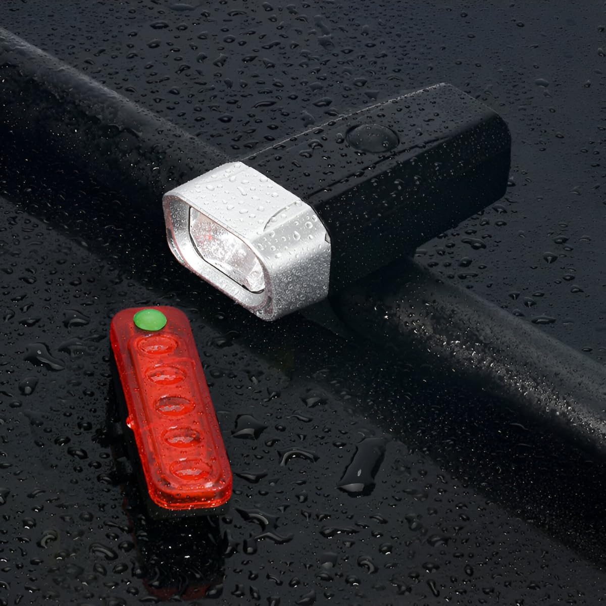 Kit Lanterna Bike Farol Luz Bicicleta Recarregável 4