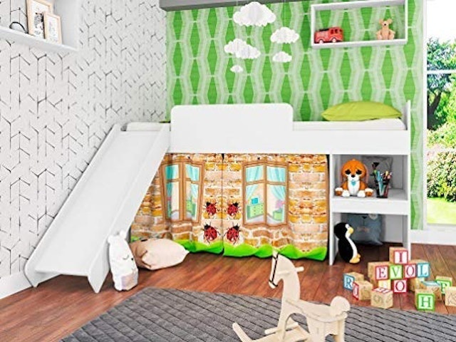 Cama com Escorregador e Cortina Meu Fofinho 4