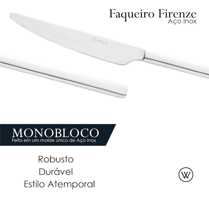 Faqueiro 25 Peças Firenze Aço Inox Wolff 3