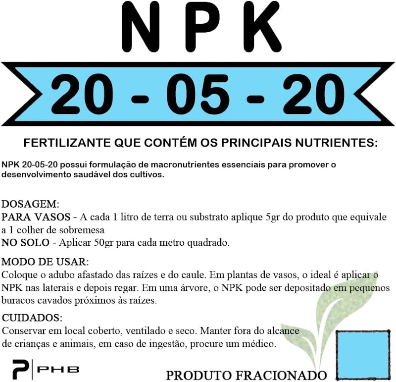 Adubo Fertilizante NPK 20-5-20 2