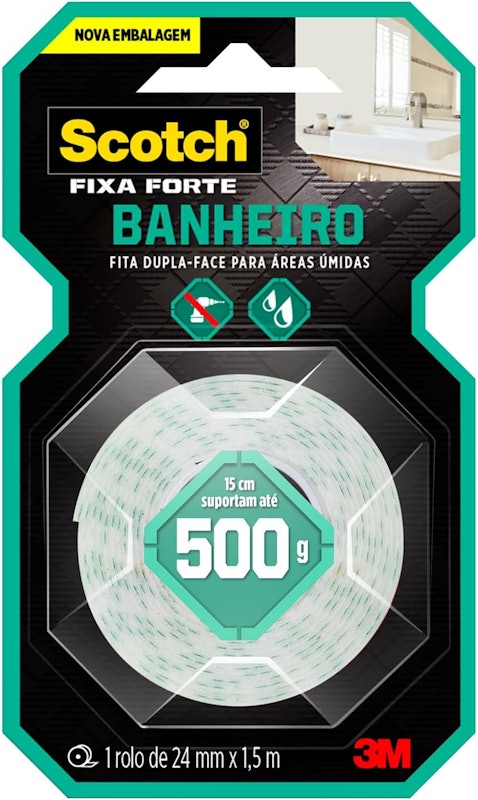 Fita Dupla Face 3M™ Scotch® Fixa Forte, Banheiros 1