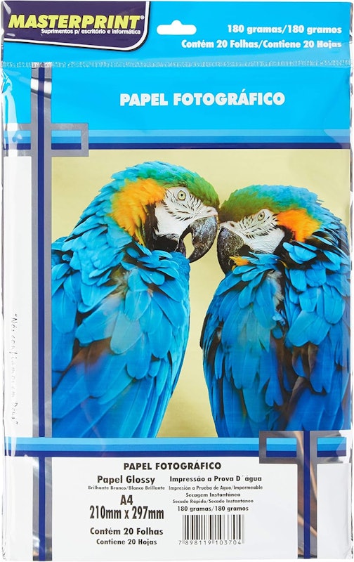 Papel Foto Glossy - Brilhante Branco - 180 Gramas A4 1