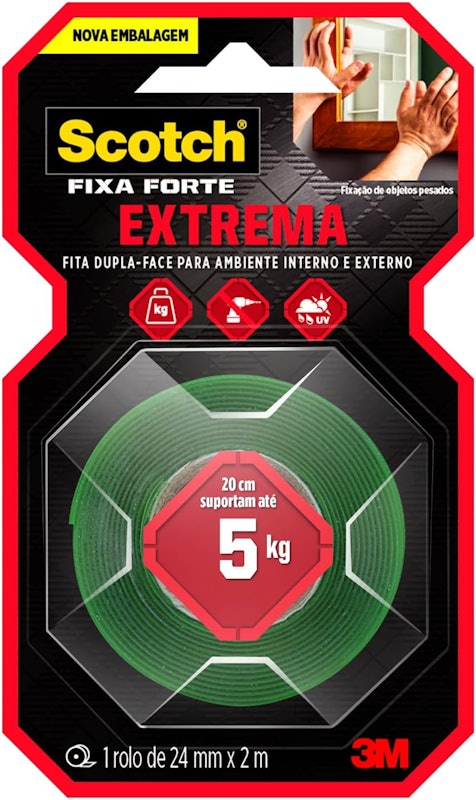Fita Dupla Face 3M™ Scotch® Fixa Forte Fixação Extrema 1