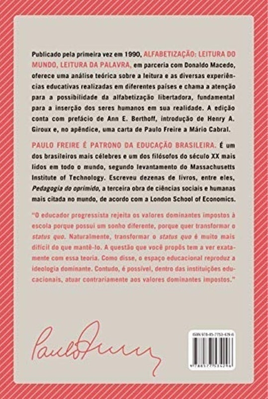 Alfabetização: Leitura do Mundo, Leitura da Palavra 2