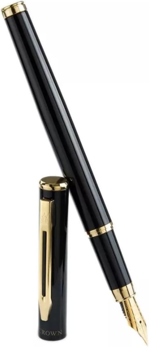Kit Caneta Crown Capricci Tinteiro Ponta de Pena Iridium Alemã 4