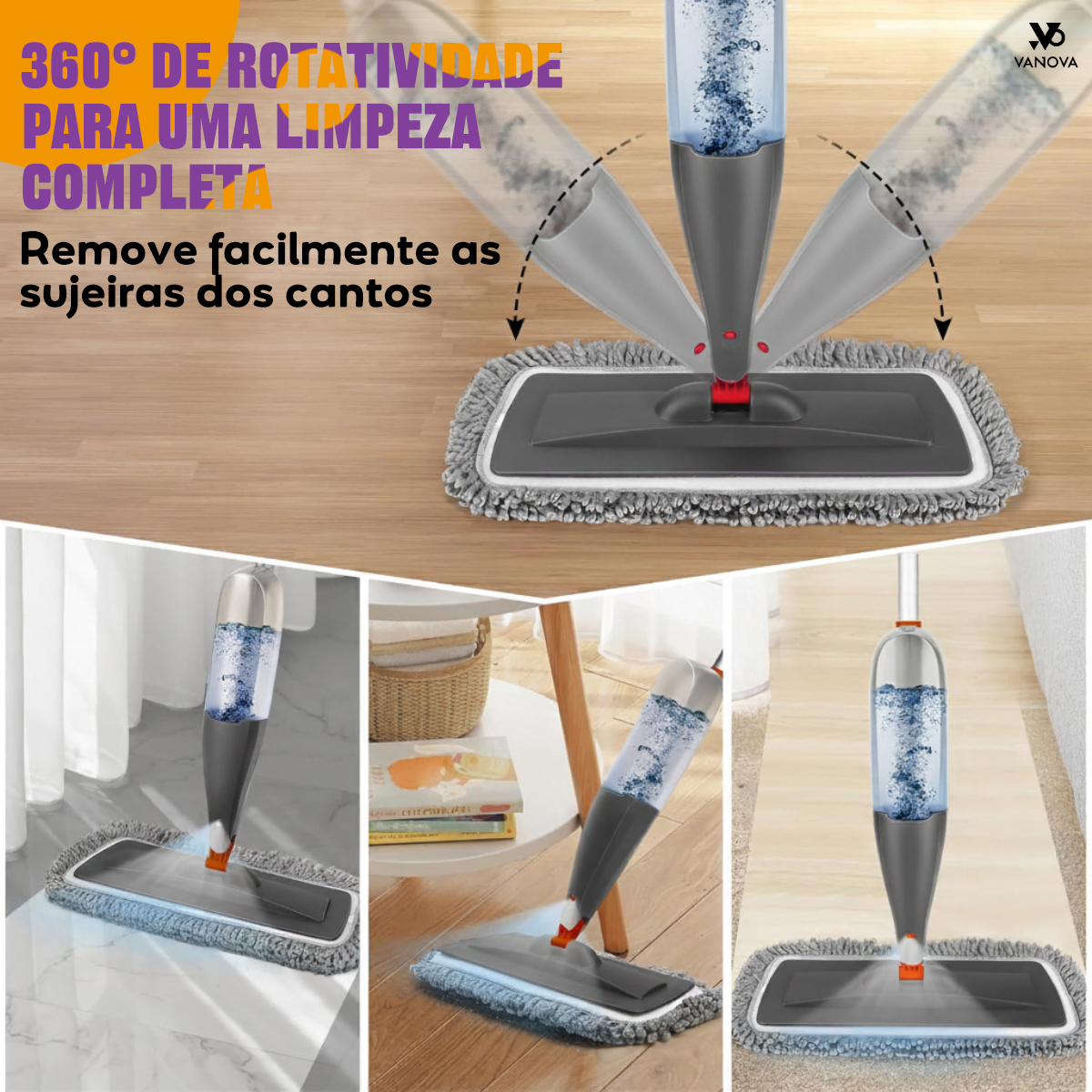 Mop Spray com 800 ml Vanova 4