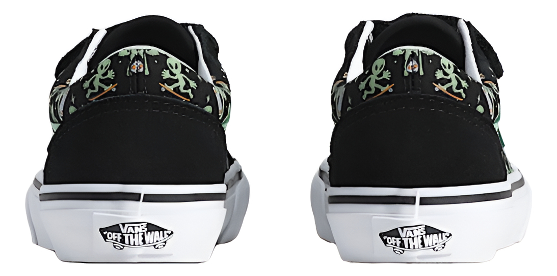 Tênis Old Skool Kids Glow Cosmic Cruisers Black Green Infantil 5