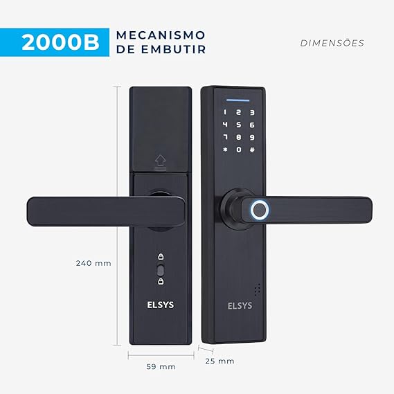 Fechadura Digital de Embutir ESF-DE2000B 3