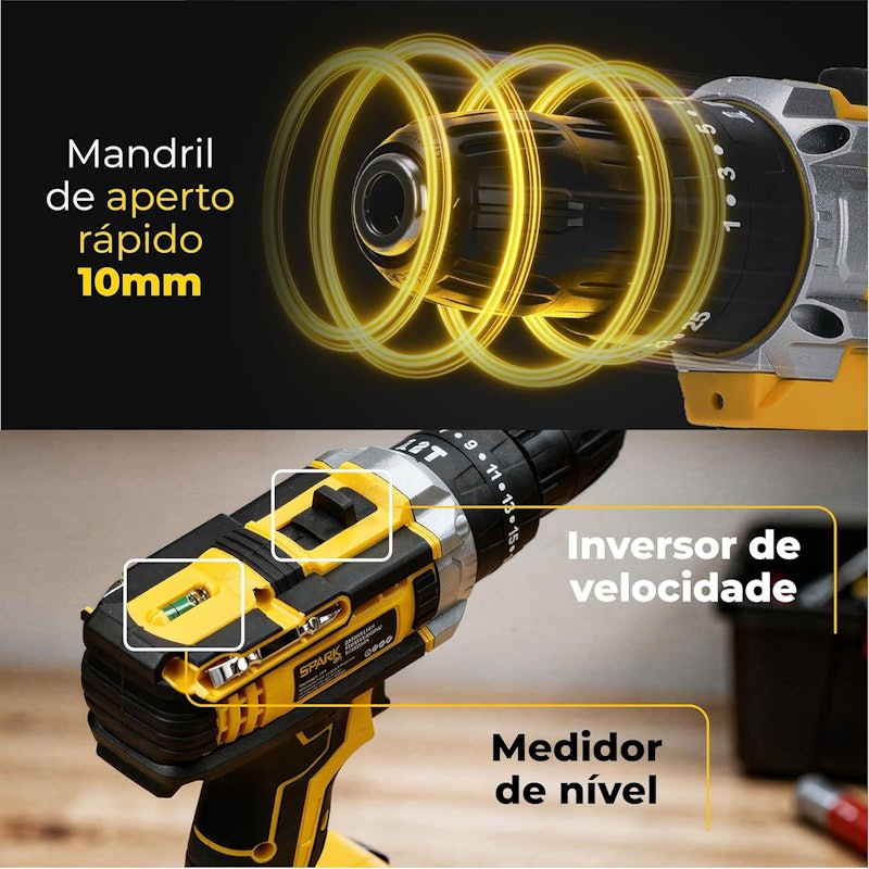 Furadeira Parafusadeira de Impacto SparkBr 4