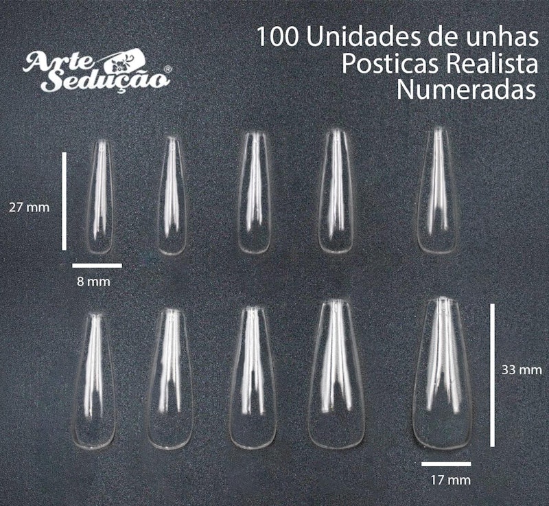 Unhas Postiças Realista Transparente 3